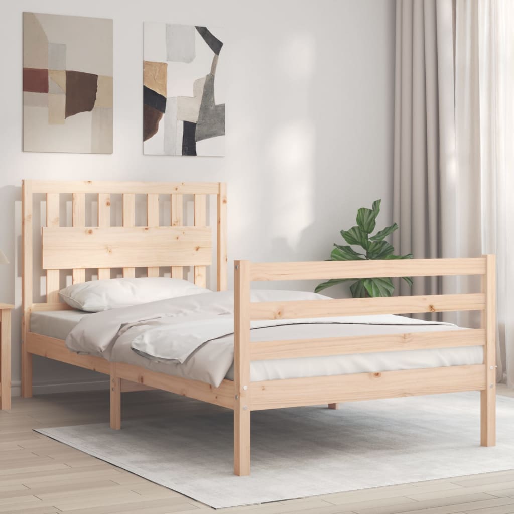 vidaXL Bed Frame without Mattress 100x200 cm Solid Wood 1