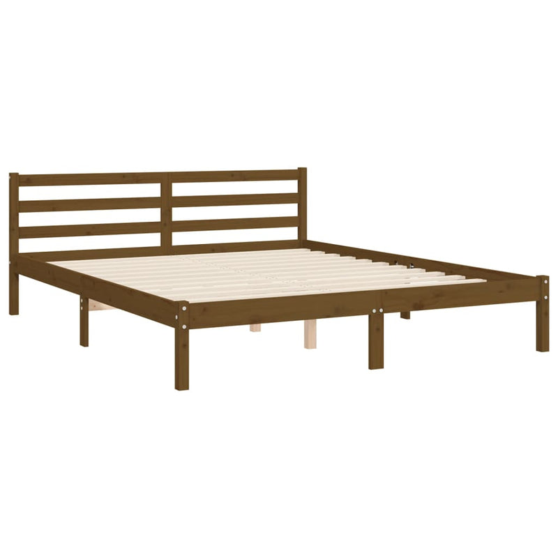 Bed Frame with Headboard Honey Brown 160x200 cm Solid Wood