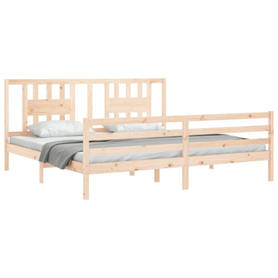 Bed Frame with Headboard Super King Size Solid Wood