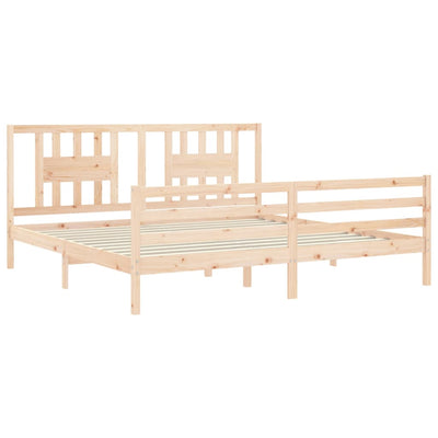 Bed Frame with Headboard Super King Size Solid Wood