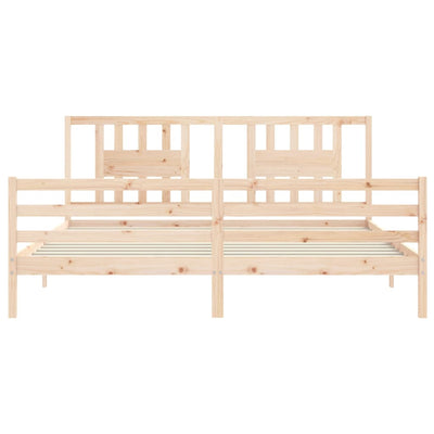 Bed Frame with Headboard Super King Size Solid Wood