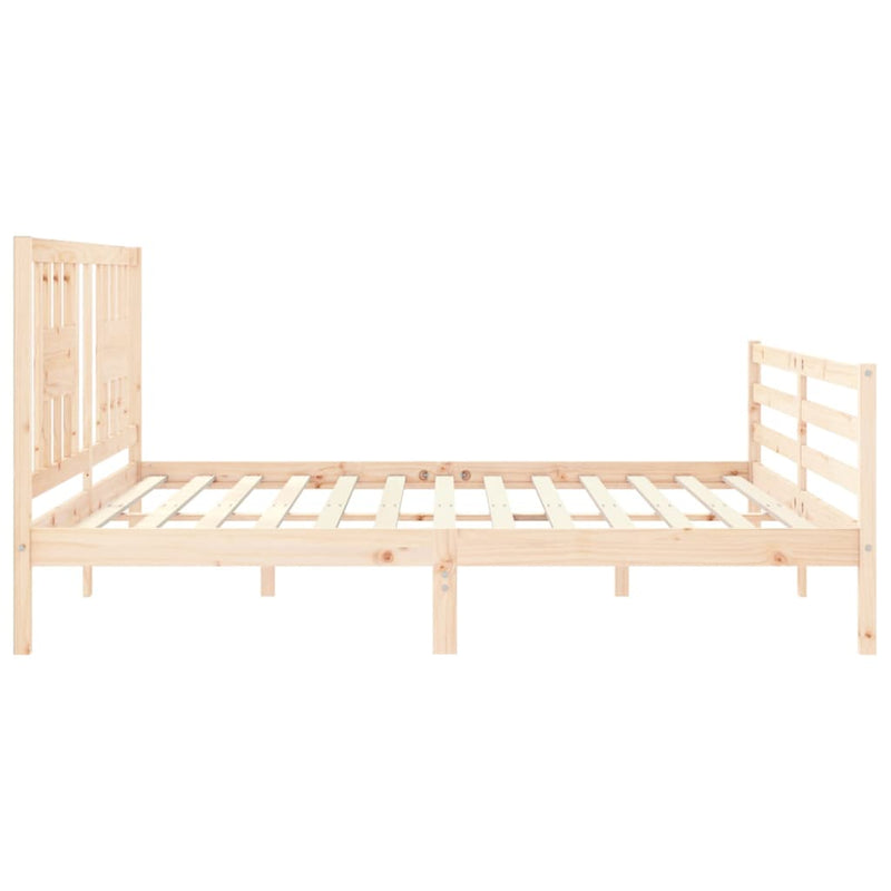 Bed Frame with Headboard Super King Size Solid Wood