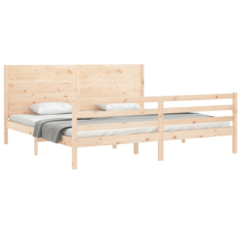 Bed Frame with Headboard 200x200 cm Solid Wood