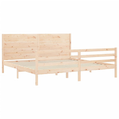 Bed Frame with Headboard 200x200 cm Solid Wood