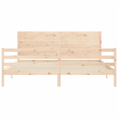 Bed Frame with Headboard 200x200 cm Solid Wood