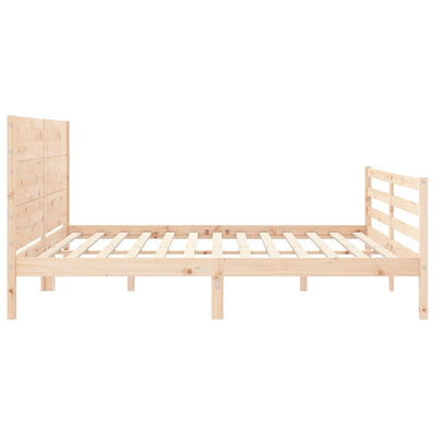 Bed Frame with Headboard 200x200 cm Solid Wood