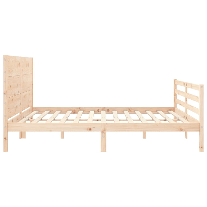 Bed Frame with Headboard 200x200 cm Solid Wood