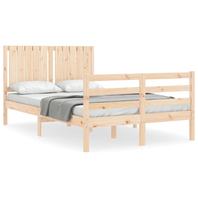 Bed Frame with Headboard 120x200 cm Solid Wood