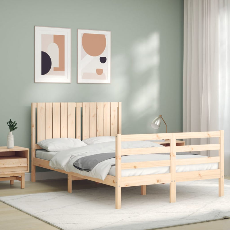 Bed Frame with Headboard 120x200 cm Solid Wood