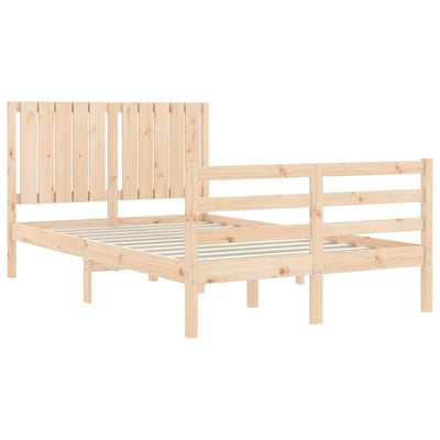 Bed Frame with Headboard 120x200 cm Solid Wood