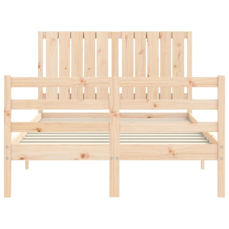 Bed Frame with Headboard 120x200 cm Solid Wood