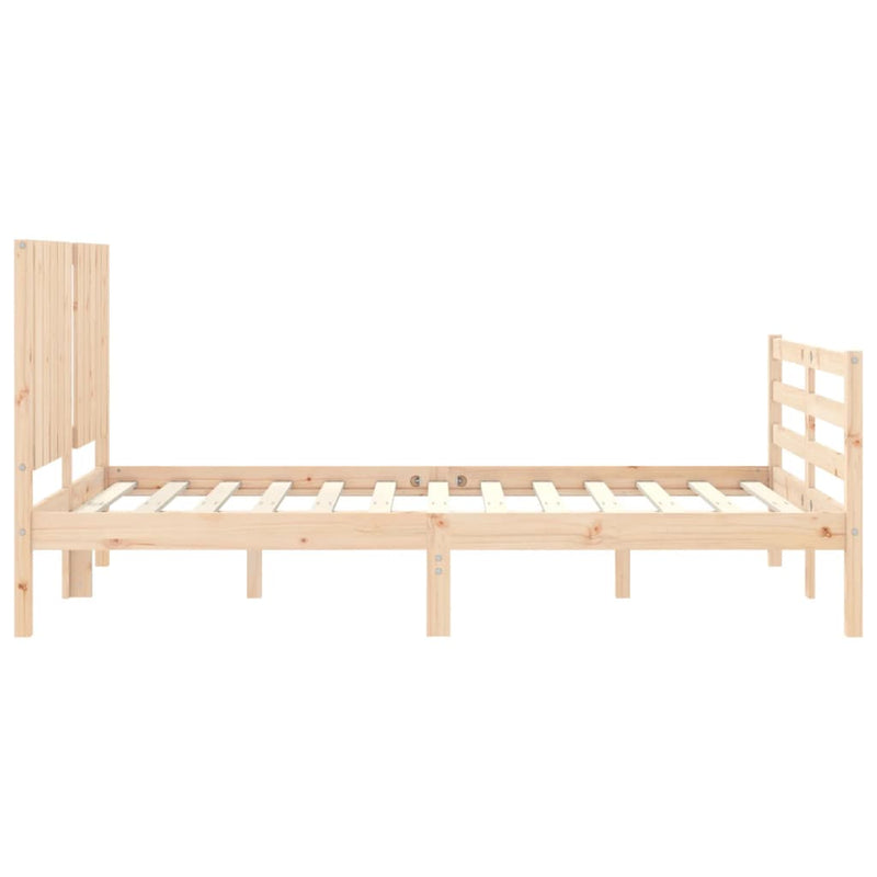 Bed Frame with Headboard 120x200 cm Solid Wood