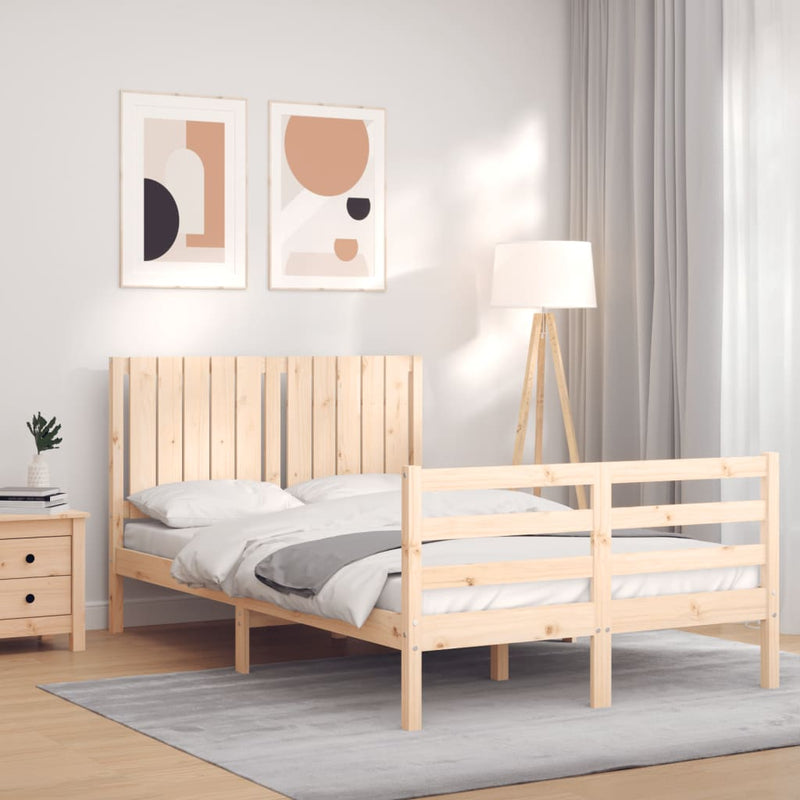 Bed Frame with Headboard 120x200 cm Solid Wood