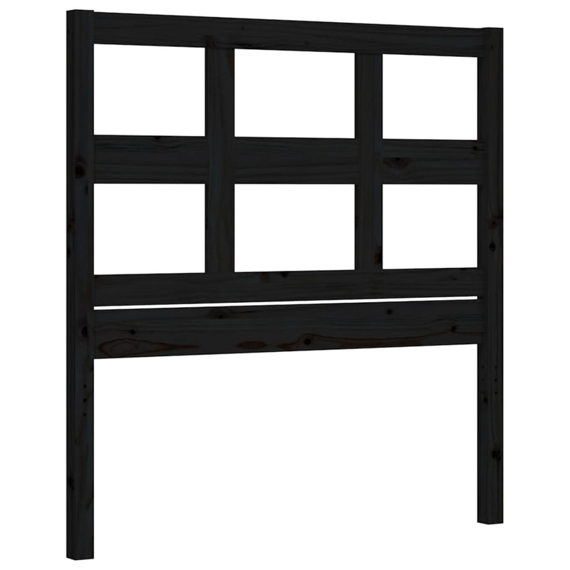 Bed Frame with Headboard Black 100x200 cm Solid Wood