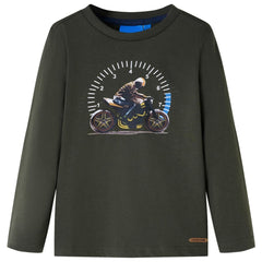 vidaXL Kids'T-shirt with Long Sleeves Khaki 104 1