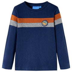 vidaXL Kids'T-shirt with Long Sleeves Navy Blue 104 1