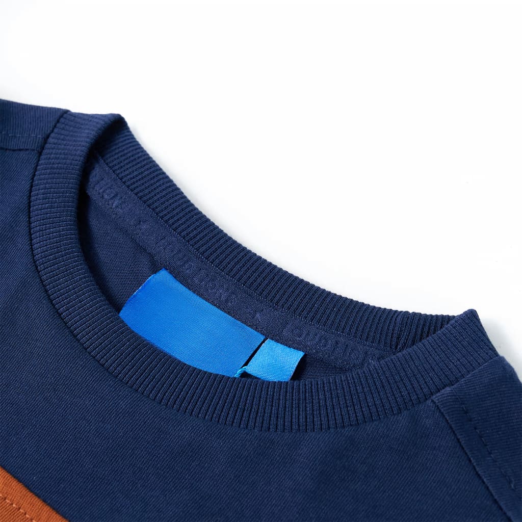vidaXL Kids'T-shirt with Long Sleeves Navy Blue 104 3