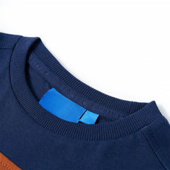 vidaXL Kids'T-shirt with Long Sleeves Navy Blue 104 3
