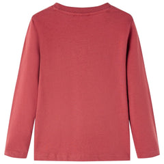 vidaXL Kids'T-shirt with Long Sleeves Burnt Red 140 2