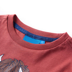 vidaXL Kids'T-shirt with Long Sleeves Burnt Red 140 3