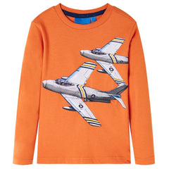 vidaXL Kids'T-shirt with Long Sleeves Dark Orange 92 1