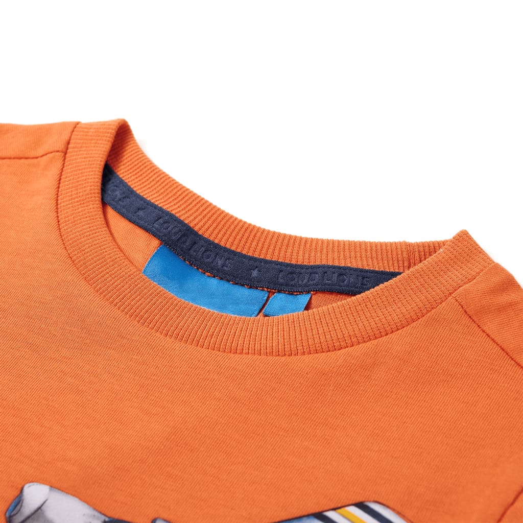 vidaXL Kids'T-shirt with Long Sleeves Dark Orange 92 3