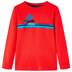 Kids' T-shirt with Long Sleeves 92 Red