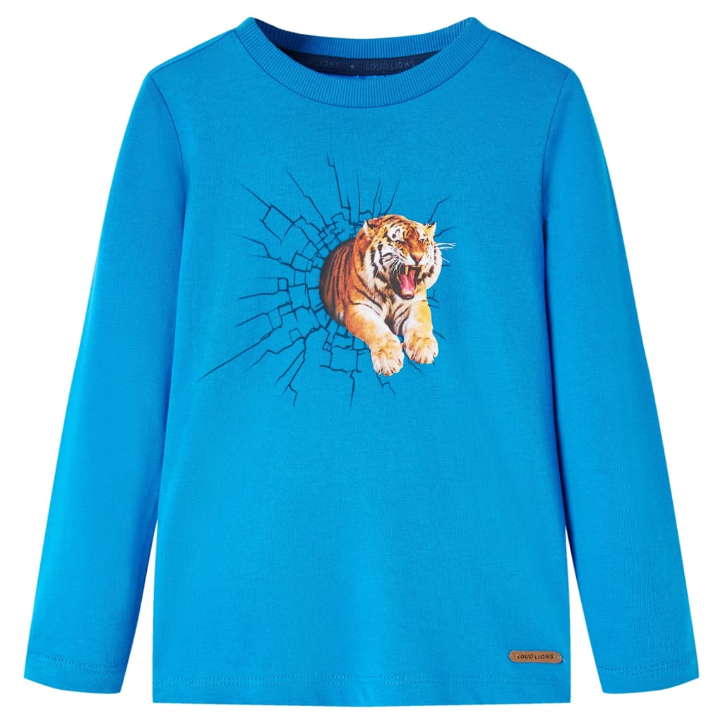 vidaXL Kids'T-shirt with Long Sleeves Cobalt Blue 116 1