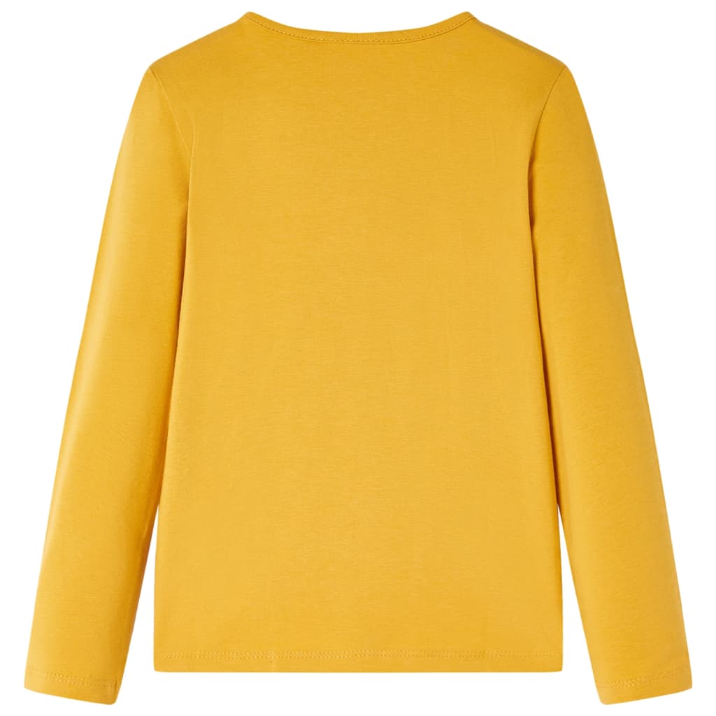 vidaXL Kids'T-shirt with Long Sleeves Dark Ochre 104 2