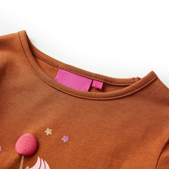 vidaXL Kids'T-shirt with Long Sleeves Cognac 116 3