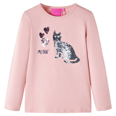 vidaXL Kids'T-shirt with Long Sleeves Light Pink 104 1