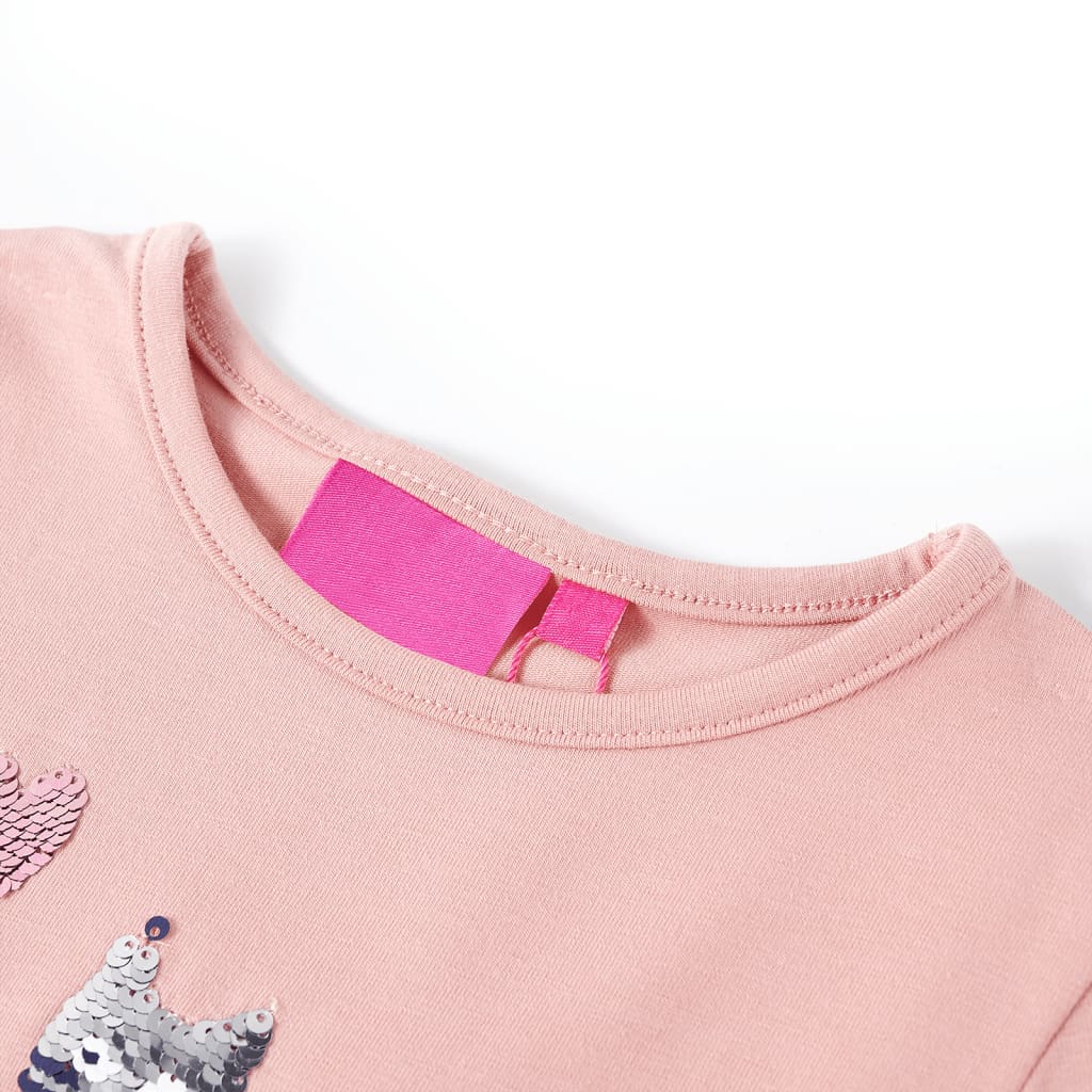 vidaXL Kids'T-shirt with Long Sleeves Light Pink 104 3