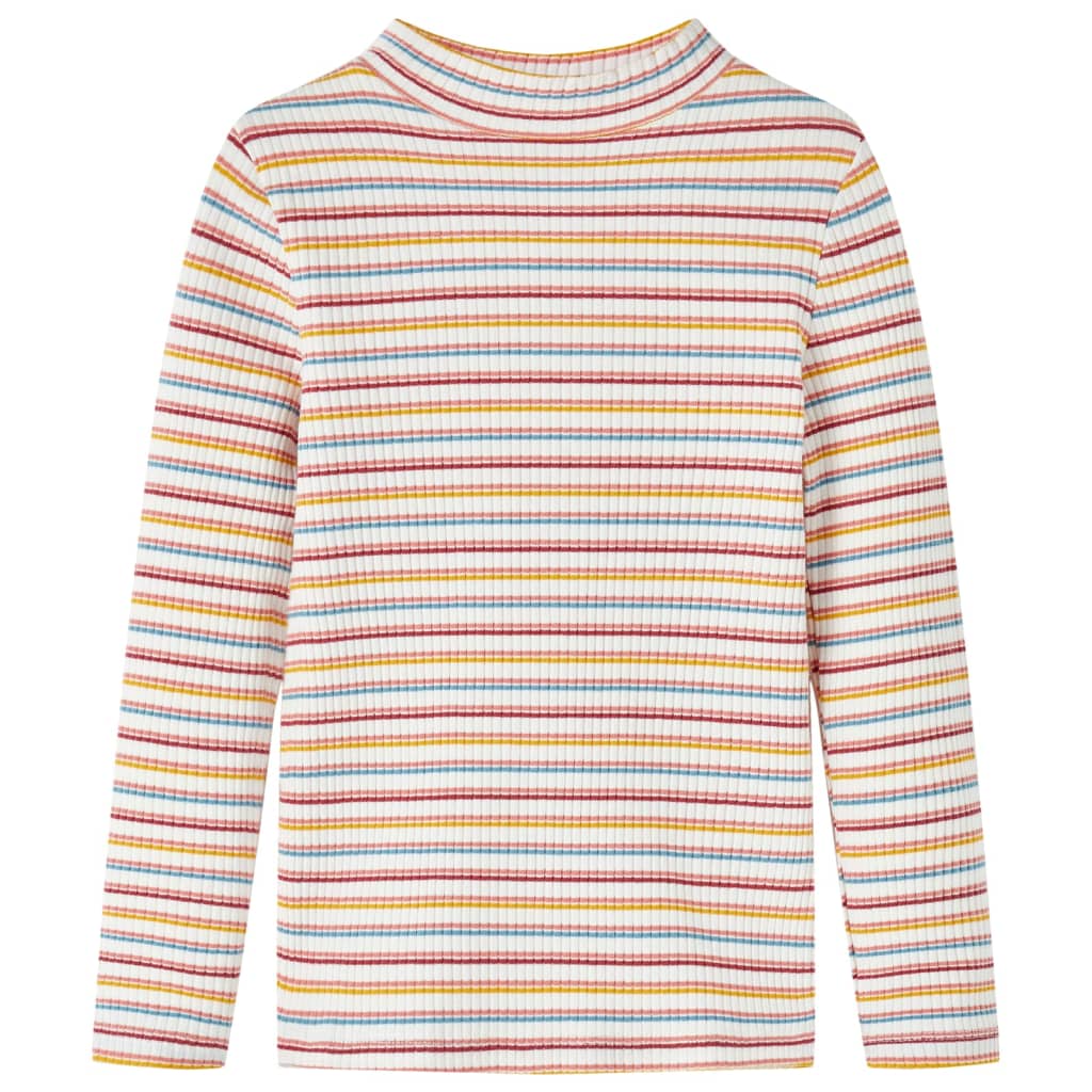 vidaXL Kids'T-shirt with Long Sleeves Mock Turtleneck Ecru 92 1
