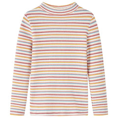 vidaXL Kids'T-shirt with Long Sleeves Mock Turtleneck Ecru 92 1
