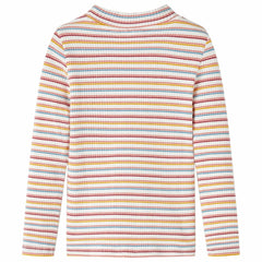 vidaXL Kids'T-shirt with Long Sleeves Mock Turtleneck Ecru 92 2