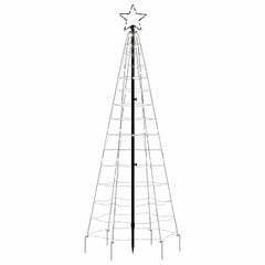 vidaXL LED Christmas Tree with Spikes 220 LEDs Cold White 180 cm 3