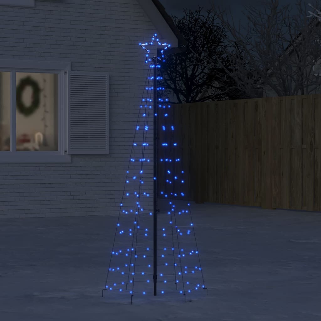 vidaXL LED Christmas Tree with Spikes 220 LEDs Blue 180 cm 1