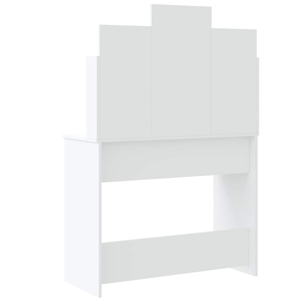 vidaXL Dressing Table with LED Lights White 96x40x142 cm 5