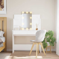 vidaXL Dressing Table with LED Lights White 96x40x142 cm 1