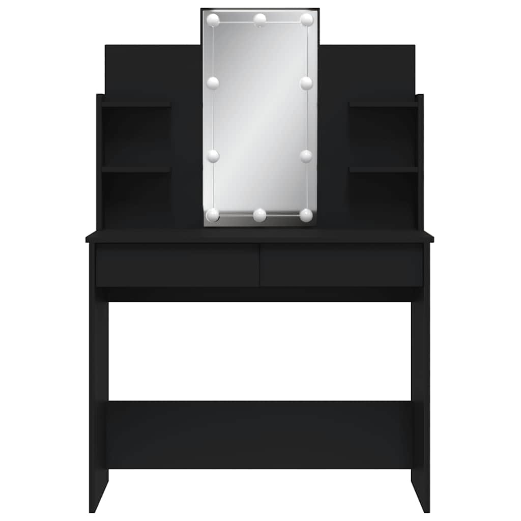 vidaXL Dressing Table with LED Lights Black 96x40x142 cm 3