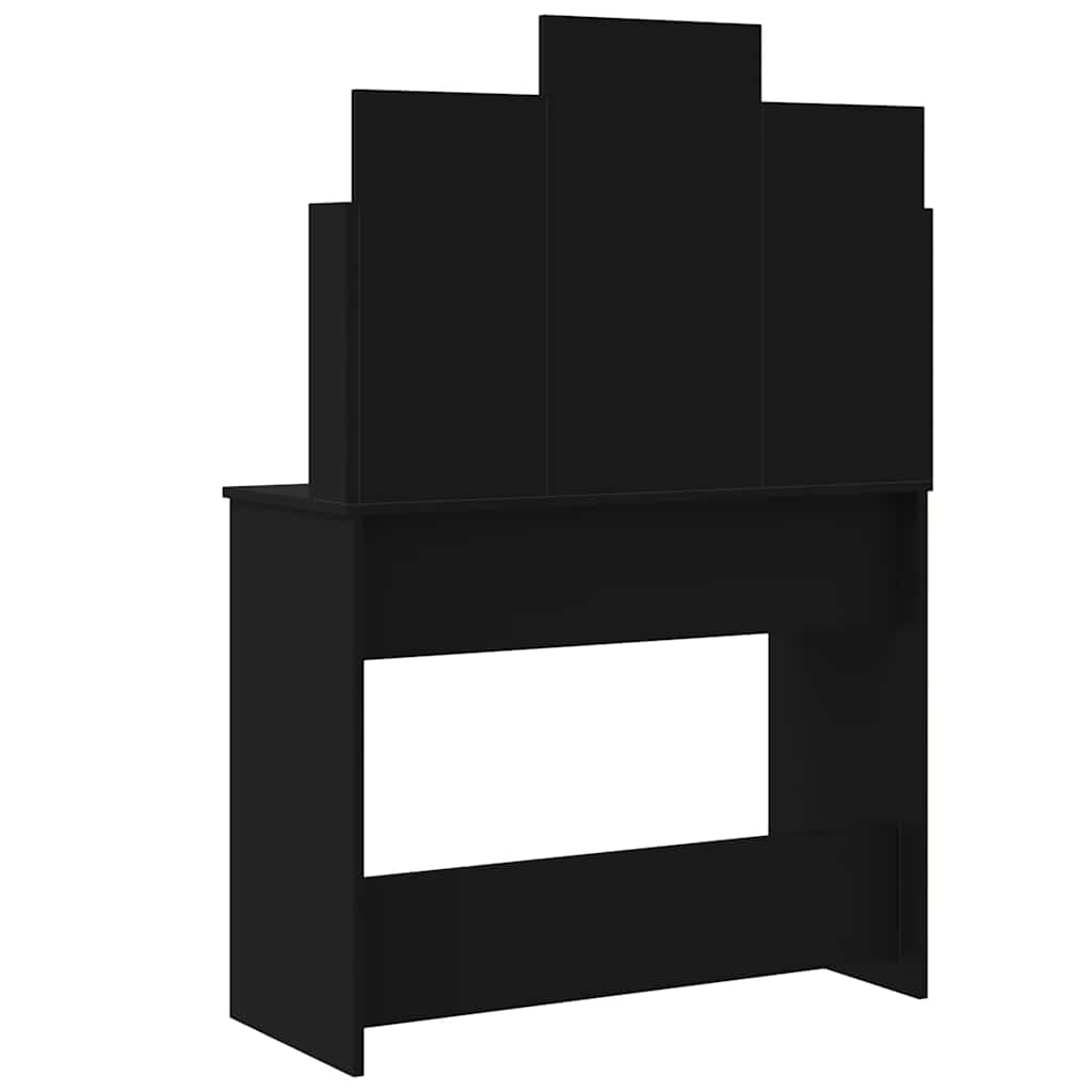 vidaXL Dressing Table with LED Lights Black 96x40x142 cm 5