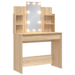Dressing Table with LED Lights 96x40x142 cm Sonoma oak