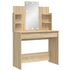Dressing Table with LED Lights 96x40x142 cm Sonoma oak