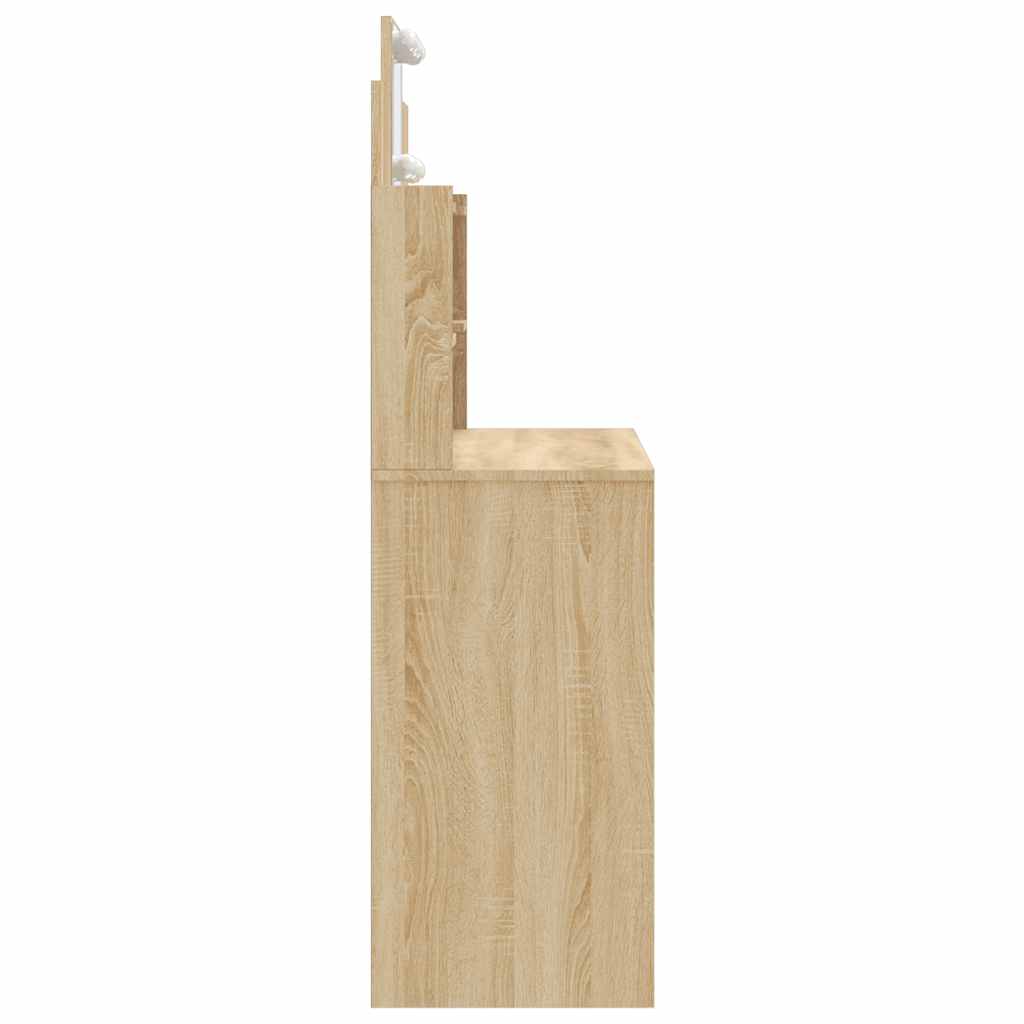 vidaXL Dressing Table with LED Lights Sonoma Oak 96x40x142 cm 6