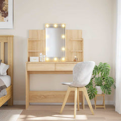 Dressing Table with LED Lights 96x40x142 cm Sonoma oak