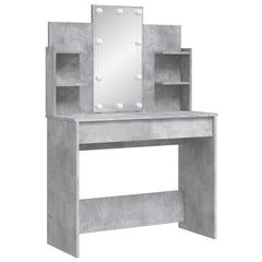 vidaXL Dressing Table with LED Lights Concrete Grey 96x40x142 cm 3