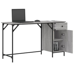 vidaXL Computer Desk Grey Sonoma 131x48x75 cm Engineered Wood 4