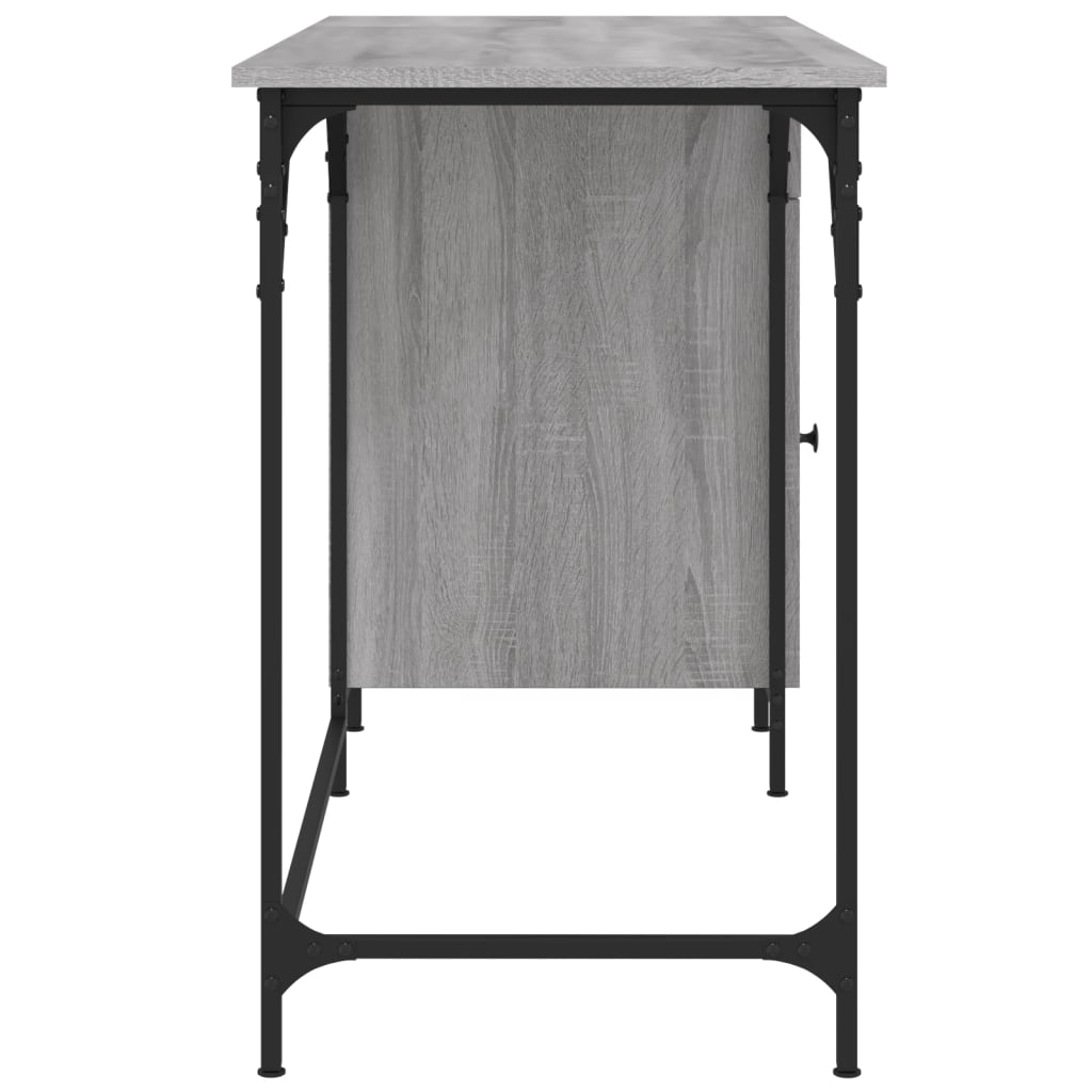 vidaXL Computer Desk Grey Sonoma 131x48x75 cm Engineered Wood 6