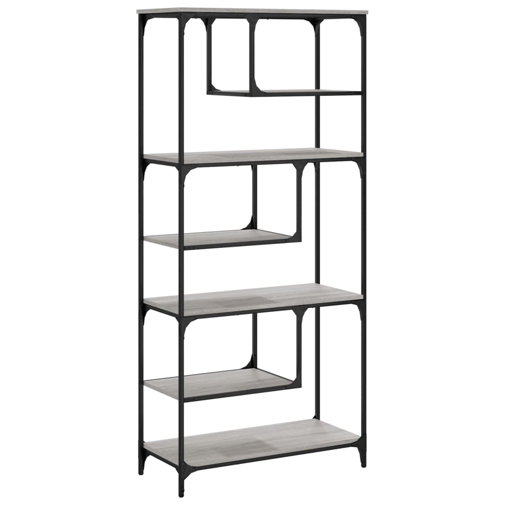 vidaXL Bookcase Grey Sonoma 81x36x176 cm Engineered Wood 6