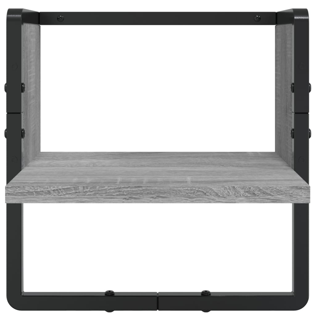 vidaXL 4 Piece Wall Shelf Set with Bars Grey Sonoma Engineered Wood 5